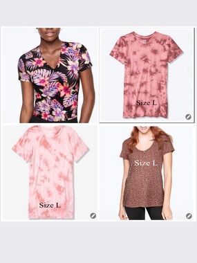 Pink Victoria’s Secret Tie-Dye Short Sleeve Top V-Neck, ULTIMATE WRAP TOP Bundle